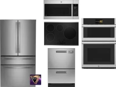 5 Piece Package Includes Refrigerator, Cooktop, Wall Oven, Microwave And Dishwasher